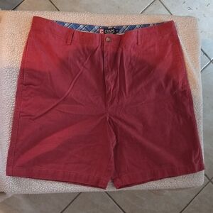 Chaps Men's Deep Red Flat Front Shorts